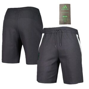 NWT Portland Timbers Men’s Adidas Player Travel Shorts 9” Inseam Charcoal Sz L